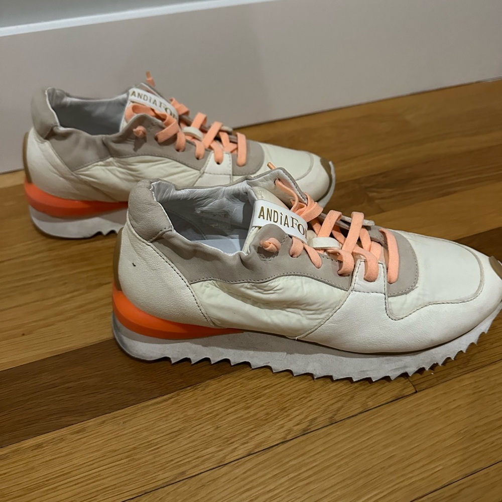 Andia Fora Ruffle Sneaker in Cream